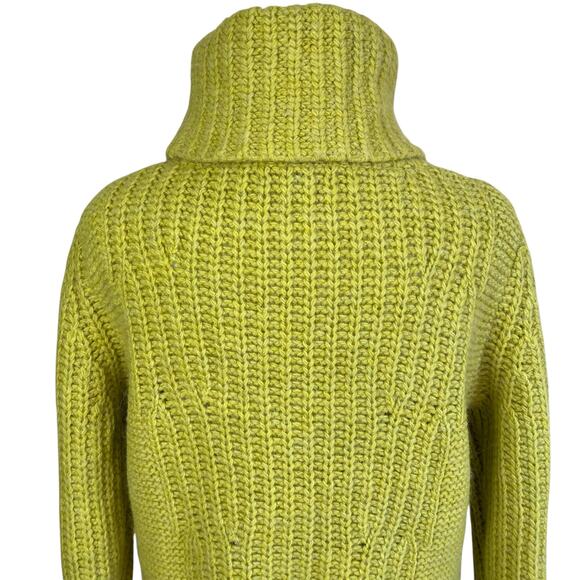 Banana Republic Sz M Wool Alpaca Blend Mixed Chunky Knit Turtleneck Sweater - Picture 7 of 16